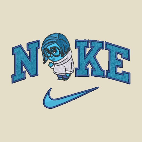 Nike Sadness Embroidered Adult Unisex Crewneck Sweatshirt Inside Out - Picture 4 of 10